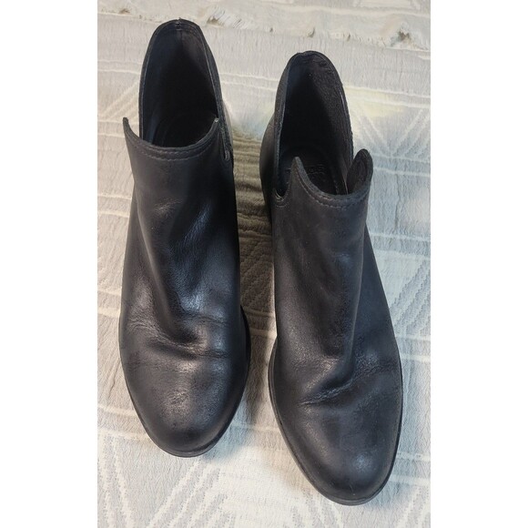 Sorel Women’s Lea Wedge Bootie Black Waterproof Leather Ankle Boots Size 10 US - Picture 8 of 10